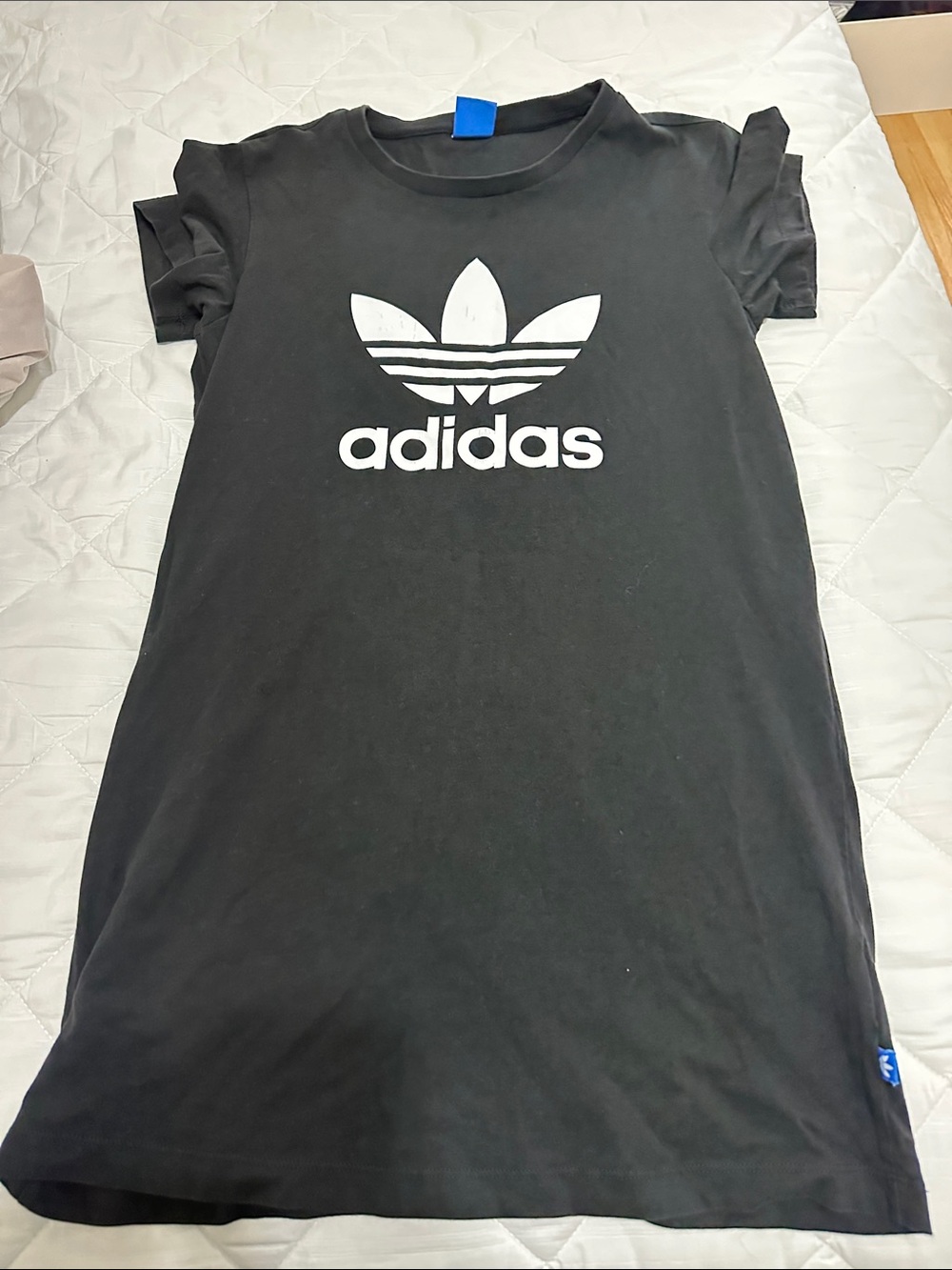 adidas Black Tee with White Trefoil Logo